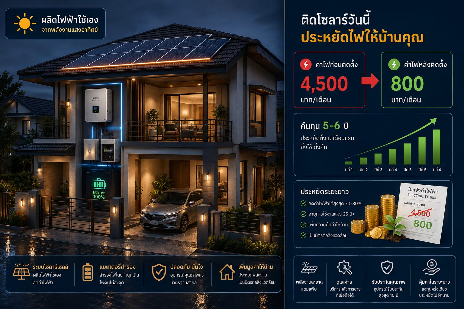 ติด Solar Rooftop คุ้มไหม? คำนวณ ROI จริงในปี 2026 พร้อมเครื่องมือฟรี
